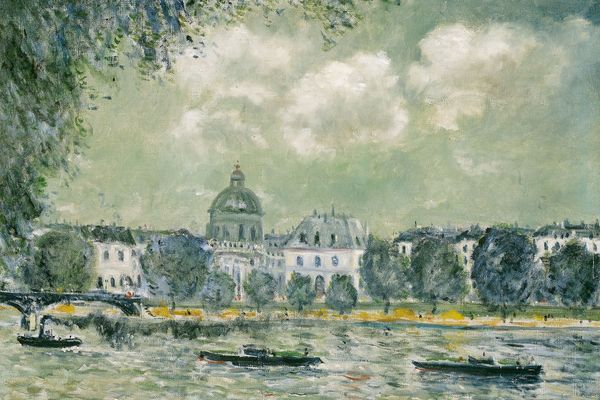 Landscape along the Seine with the Institut de France and the Pont des Arts （塞纳河沿岸景观与法兰西学院和艺术桥）