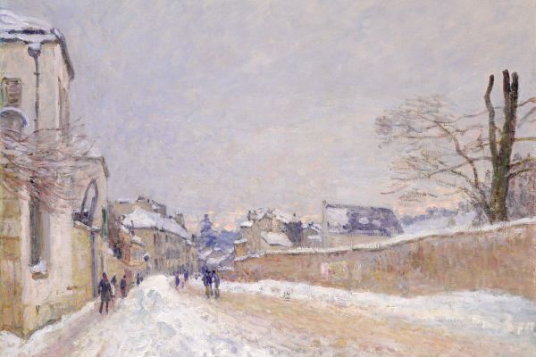 Rue Eugène Moussoir at Moret; Winter （莫雷特的尤金街莫苏尔街；冬天）