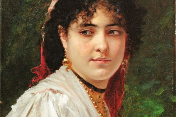 Portrait of a young italian woman （一位年轻的意大利妇女的肖像）1875