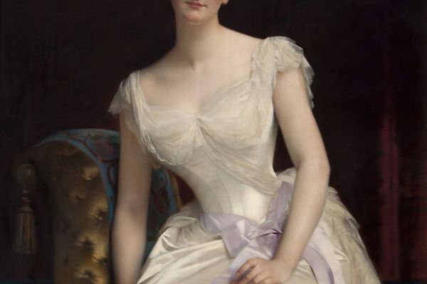 Portrait of Mary Victoria Leiter, the later Lady Curzon of Kedleston, Vicereine of India （玛丽·维多利亚·莱特的肖像画，她是印度副王后凯德斯顿后来的柯松夫人）1887