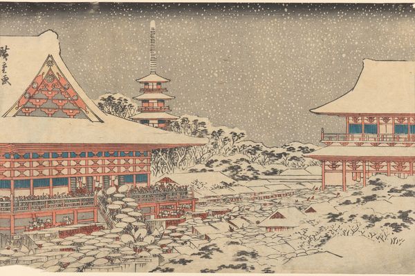 雪中的两个红色的亭子（Two Red Pavilions in Snow）