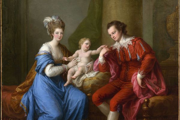 爱德华·史密斯·斯坦利，第十二代德比伯爵，他的第一任妻子伊丽莎白·汉密尔顿夫人和他们的儿子爱德华·史密斯·斯坦利(Edward Smith Stanley, Twelfth Earl of Derby, with His First Wife, Lady Elizabeth Hamilton and Their Son, Edward Smith Stanley )