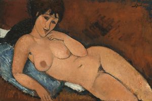 Nude on a Blue Cushion（蓝色垫子上的女体）
