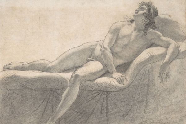 躺在沙发上的男性裸体(Male Nude Reclining on a Divan )
