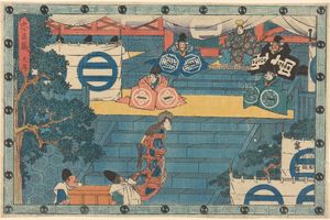 女人和宝物持有者（高雅和带着头盔的宝物持有者）（Woman and Treasure Bearers (Kaoya and Treasure Bearers with Trunkful of Helmets)）