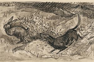 狩猎场景（野兔和狗）(Hunting scene (Hare and dog) )