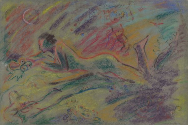 斜倚在风景中的女性裸体(Reclining Female Nude in a Landscape )