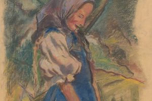 风景中带着狗的女孩(Girl with a Dog in a Landscape )