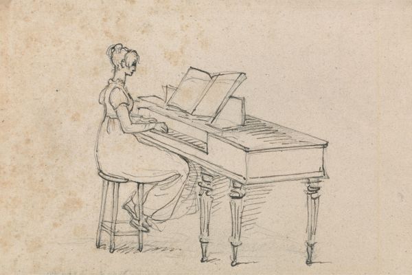 方形钢琴前的女人(Woman at a Square Piano)
