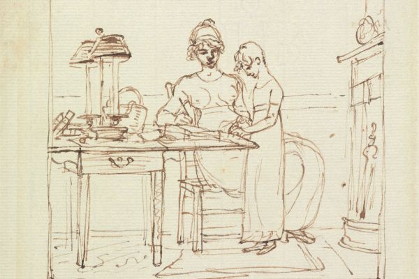 写字台前的女人和女孩(Woman and Girl at a Writing Desk)