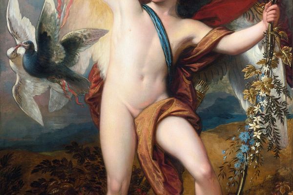 丘比特释放两只鸽子(Cupid Releasing Two Doves )