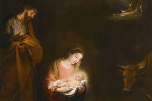《耶稣诞生与向远方牧羊人的报喜》的夜景（A Nocturnal Scene With The Nativity And The Annunciation To The Shepherds Beyond）