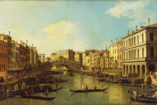 威尼斯，从多尔芬-马宁宫到里亚尔托大桥的大运河(Venice, the Grand Canal from the Palazzo Dolfin-Manin to the Rialto Bridge )