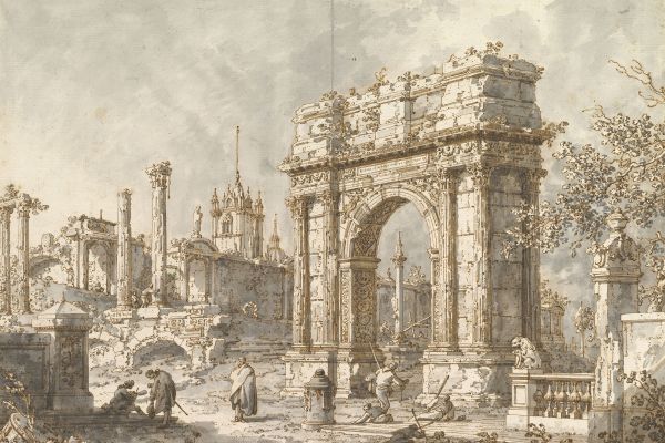 具有罗马式胜利拱门的随想曲(Capriccio with a Roman Triumphal Arch )