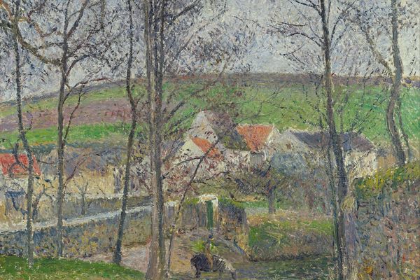 冬天灰蒙蒙的奥斯尼的维奥斯银行(The banks of the Viosne at Osny in grey weather, winter)