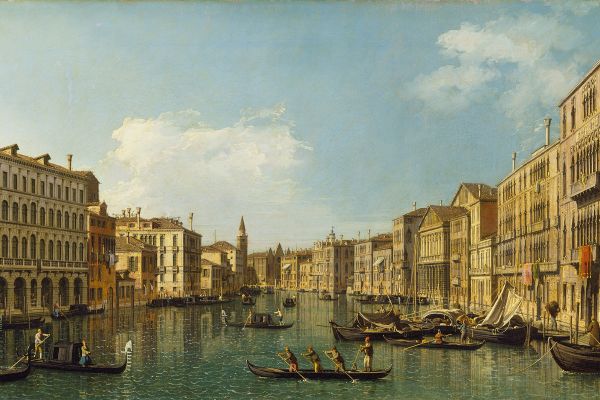 威尼斯，从福斯卡里宫到卡里塔宫的大运河(Venice, the Grand Canal from the Palazzo Foscari to the Carità )