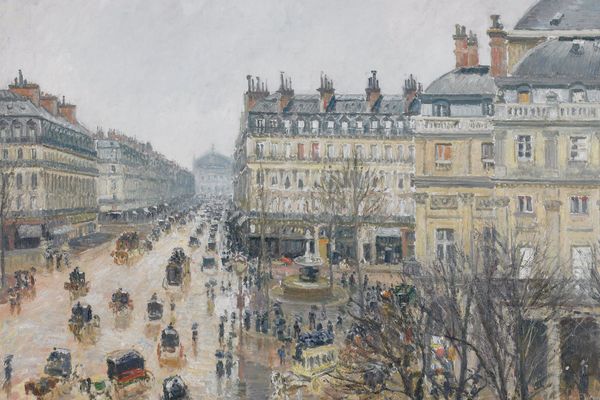 巴黎法国剧院广场；雨(Place du Théatre Francais, Paris; Rain )