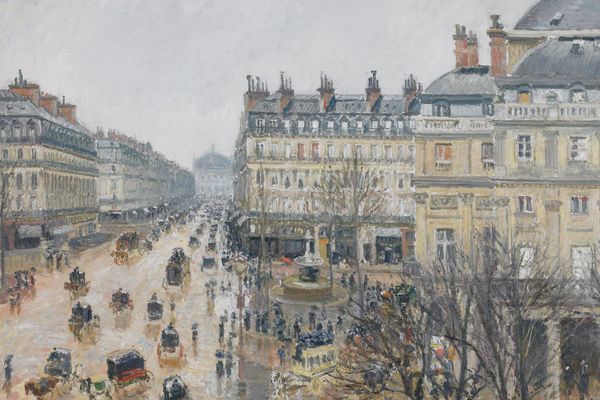 巴黎法国剧院广场；雨(Place du Théatre Francais, Paris; Rain )