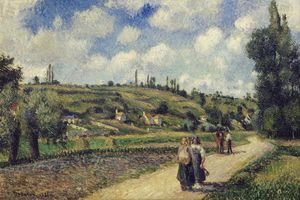 蓬图瓦兹附近的风景，奥弗斯路(Landscape near Pontoise, the Auvers Road )