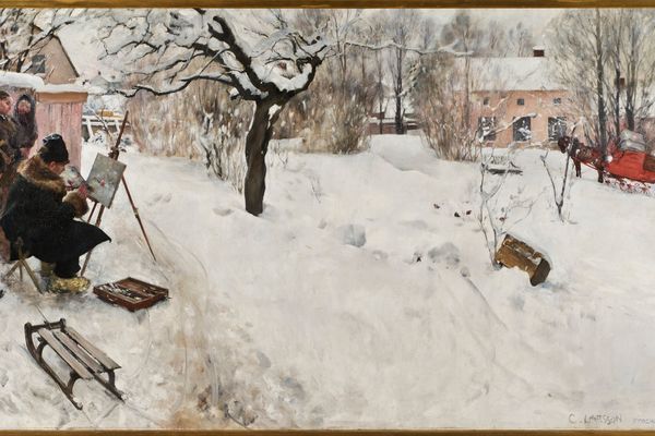 露天画家。斯德哥尔摩奥索加坦145冬季主题(Open-Air Painter. Winter-Motif from Asogatan 145, Stockholm)