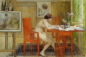 写明信片的模特(The Model Writing a Postcard )