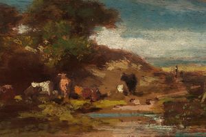 景观与奶牛(Landschaft mit Kühen )