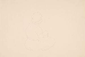 女人坐在海滩上，可能在普罗温斯敦(Woman Seated on Beach, probably in Provincetown )