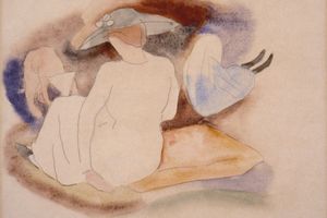 戴帽子和 2 人偶的女人(Woman with Hat and 2 Figures )