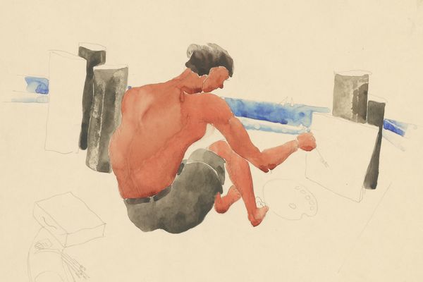 沙滩上的艺术家素描(The Artist on the Beach Sketching )