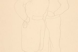 水手和男人（研究水彩，标题为在那条街上，1932 年）(Man With Sailor (study for watercolor titled On That Street, 1932) )