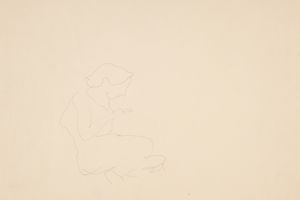 坐着的女人往下看(Seated Woman Looking Down)
