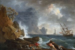 暴风天气下的意大利港口(An Italian Harbour in Stormy Weather )