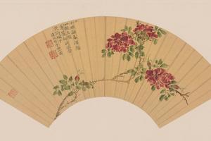 蔷薇扇面