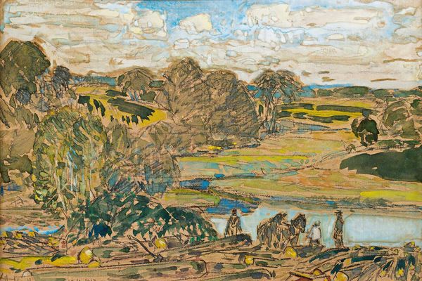广阔的风景与河流(Extensive Landscape With River)