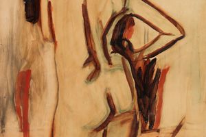 站在女性背部裸体(Stehender weiblicher Rückenakt )