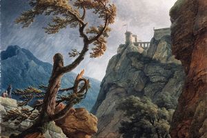 山峡里的士兵，有暴风雨(Soldiers in a Mountain Gorge, with a Storm )