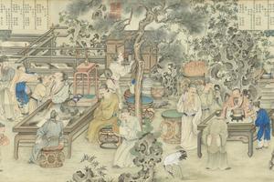 摹宋人文会图