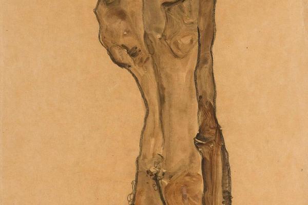 站立男性裸体，后视图（站立男性裸身，后视图）(Stehender Mannlicher Rückenakt (Standing Male Nude, Back View) )