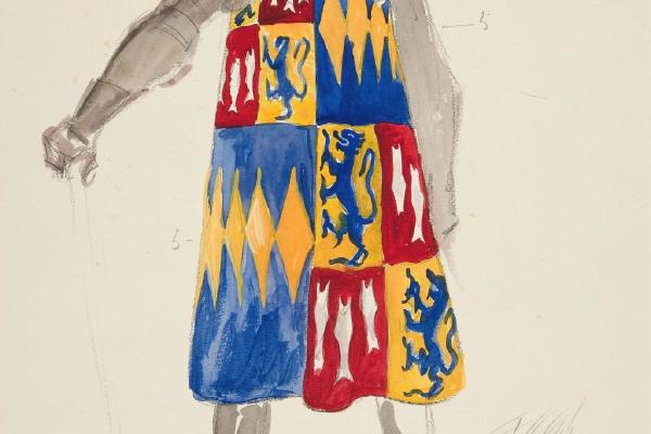 诺森伯兰-塔巴德，亨利·欧文计划制作的国王理查德二世的服装草图