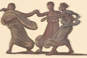 “希腊女孩洗澡”研究II(Study for 'Greek Girls Bathing' II )