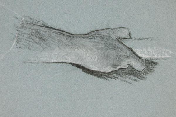 一只手抓住一根杆子的素描(Sketch of one hand grasping a pole)