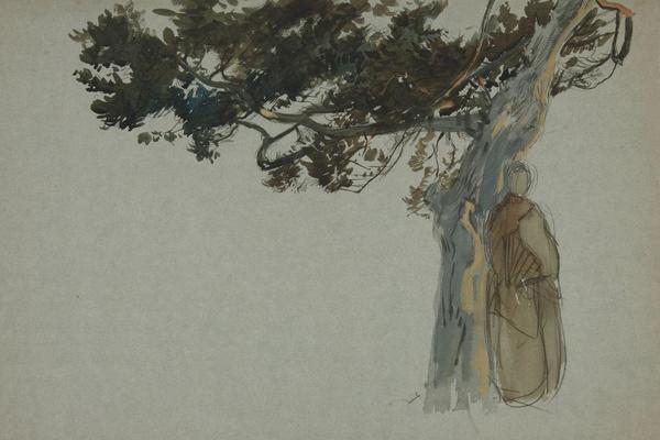 站在树下的人物(Figures standing beneath a tree)