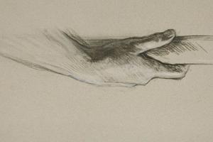 一只手抓住一根杆子的素描(Sketch of one hand grasping a pole)