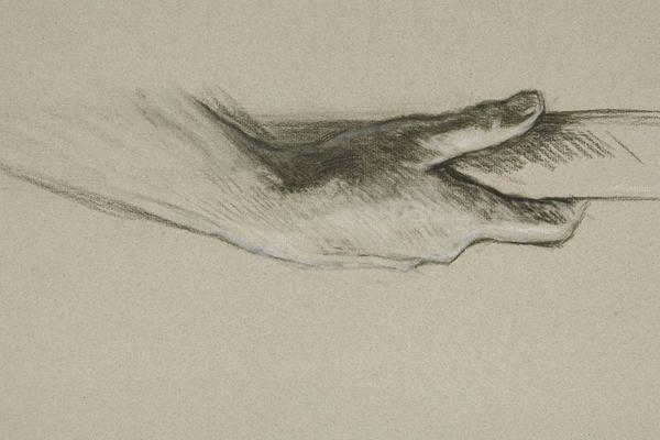 一只手抓住一根杆子的素描(Sketch of one hand grasping a pole)