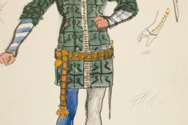 冈特的约翰，亨利·欧文《理查德二世国王计划》的服装素描