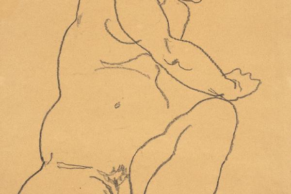 女性裸体向左弯曲(Female Nude Bending to the Left )