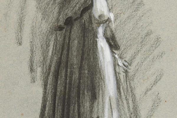 研究一个穿斗篷戴帽子的女人(Study of a woman in cloak and hat )