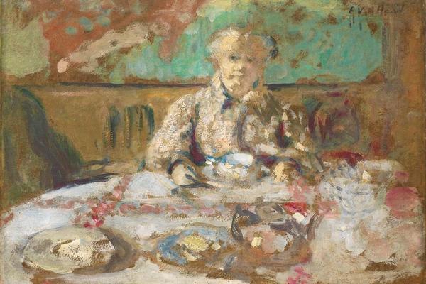 维亚尔夫人在餐桌上(Madame Vuillard At The Dinner Table )