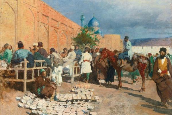 波斯咖啡馆-陶器销售商(Persian café - the pottery seller)