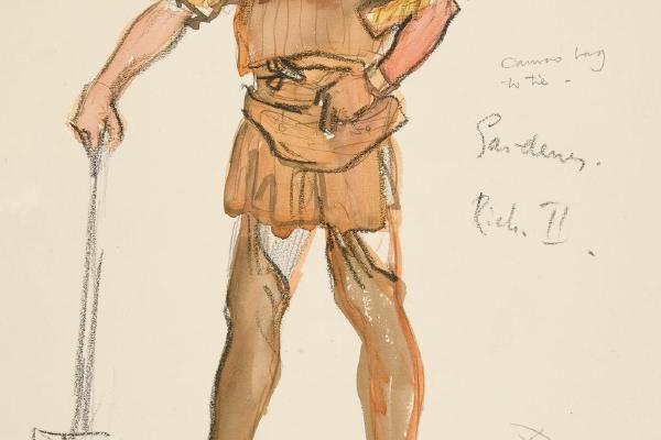 《园丁》，亨利·欧文1898年《理查二世》计划制作的服装素描